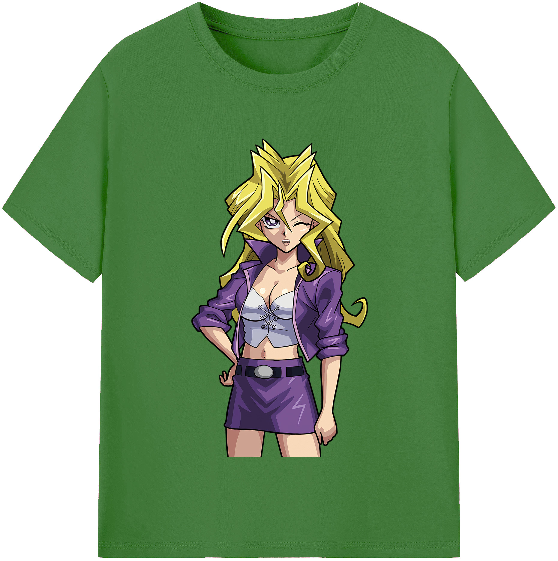 （画像用） 遊☆戯☆王 Yu-Gi-Oh! レディースカジュアルプリントTシャツ（綿100％）